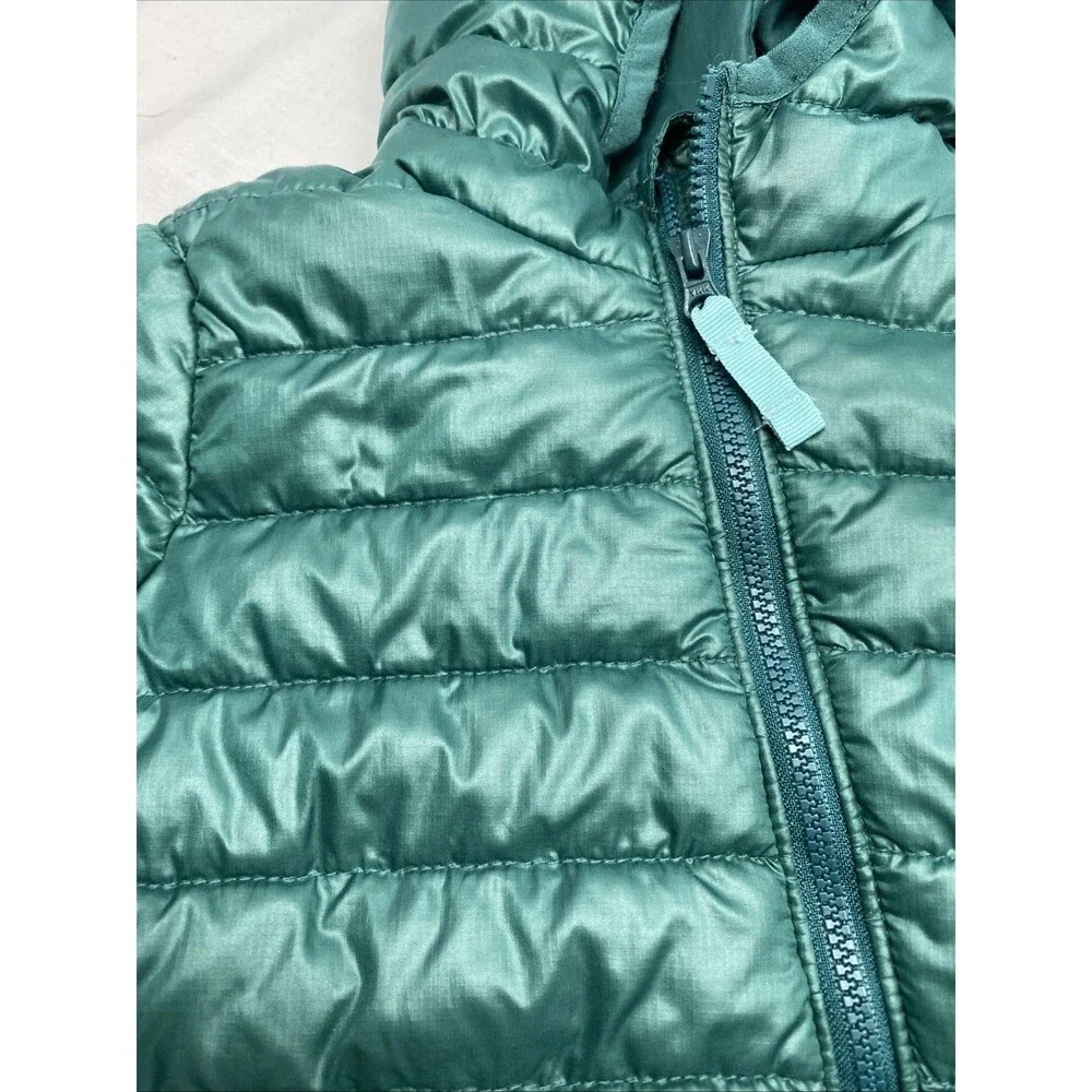 Primary Kids Puffer Bunting Snowsuit Teal Green 12-18 Months Hooded Baby